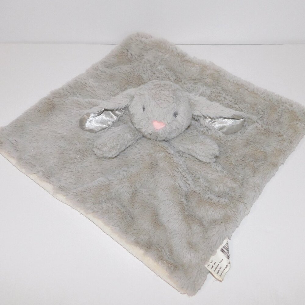 Kellytoy Plush Gray Rattle Bunny Rabbit Security blanket Baby lovey nunu Soother